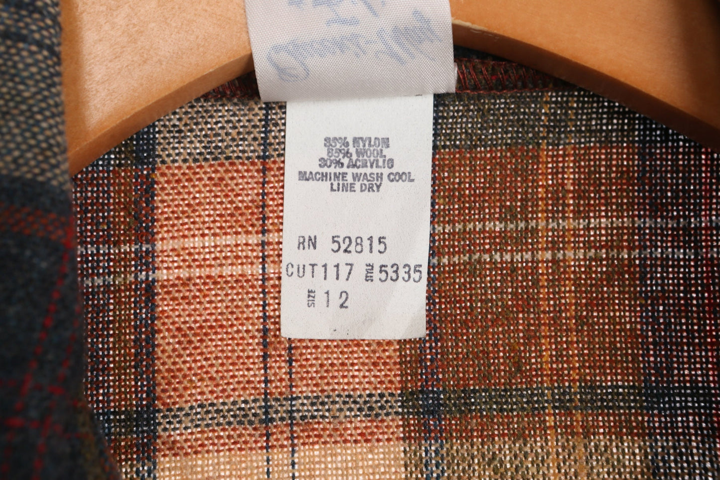 Vintage Women Brown Plaid 70's Top