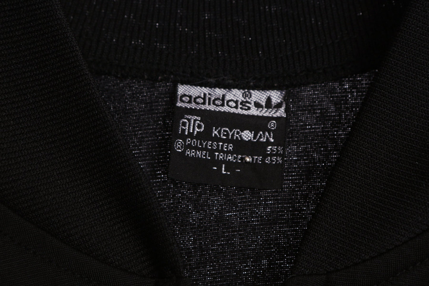 Vintage Adidas Black Jogging Top with Red Striped Sleeves