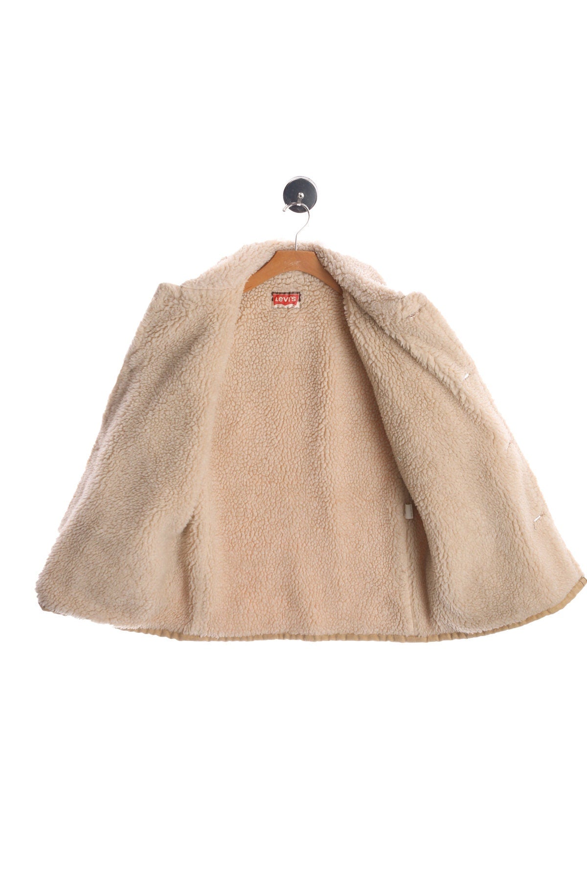 Levi's Beige Long Sherpa Coat - Era 70's - 80's