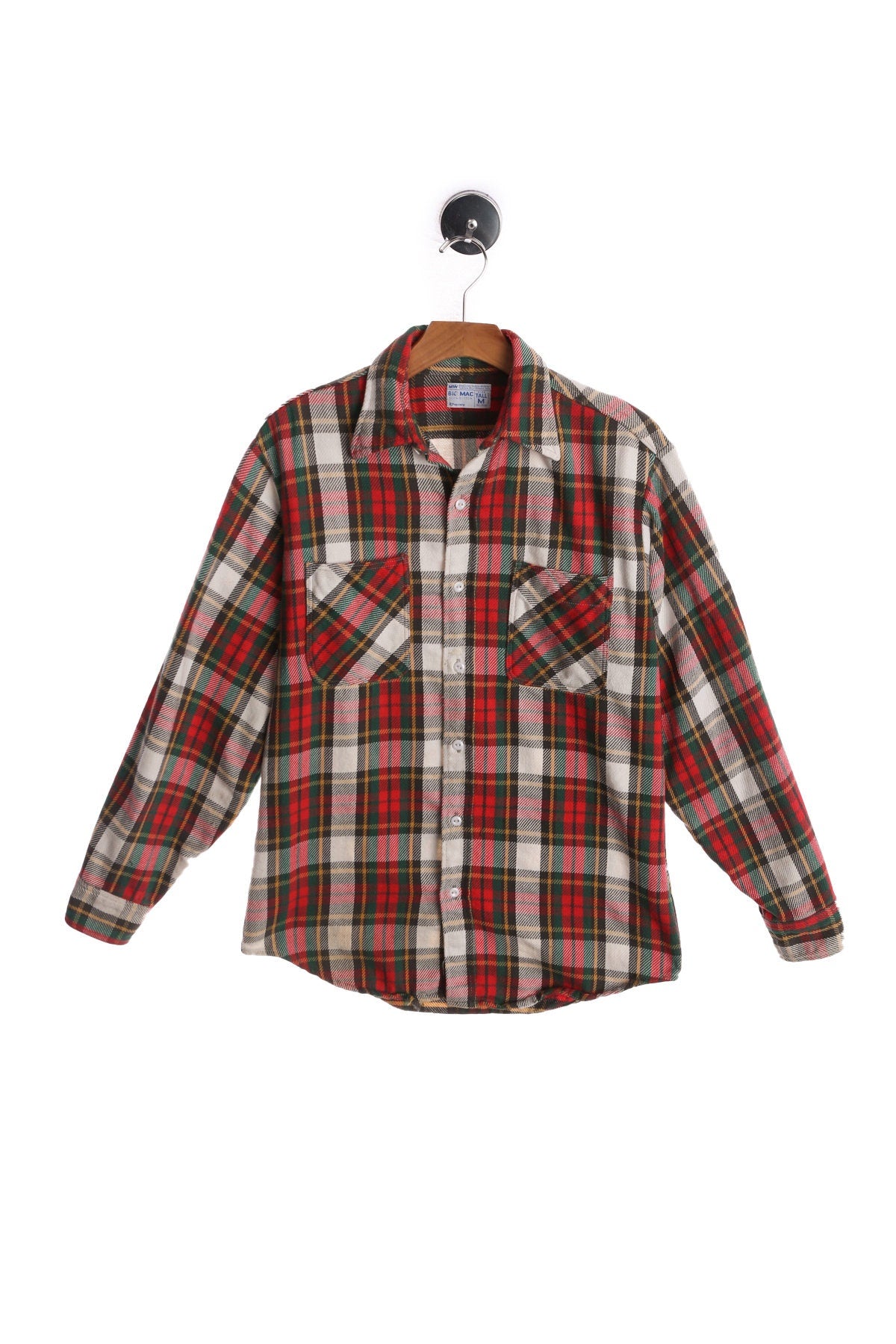 Vintage Big Mac Mne's Red Plaid Flannel Shirt - Era 80's - 90's