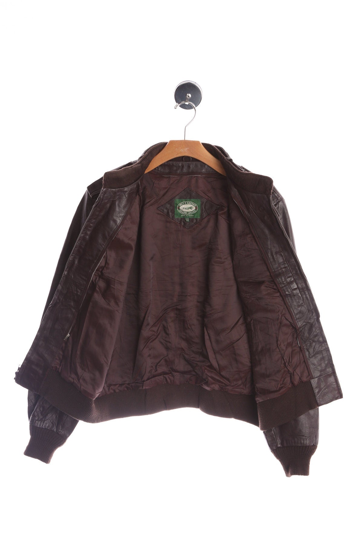 80's Men Burgundy Casual Leather Bomber Jacket