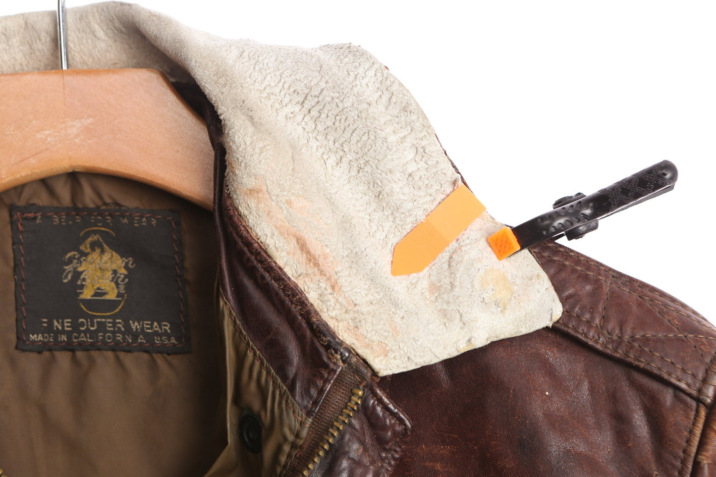 Vintage Men Brown Leather Bomber Jacket by Golden Bear - Made in California