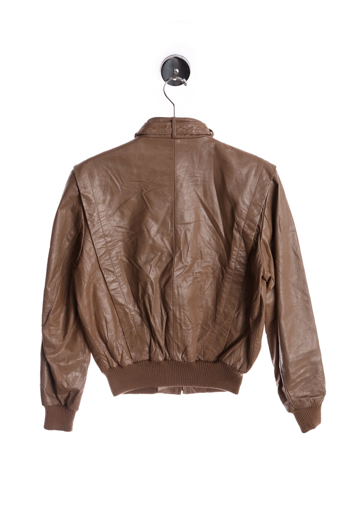 1980's Men Casual Brown Leather Jacket by Casablanca