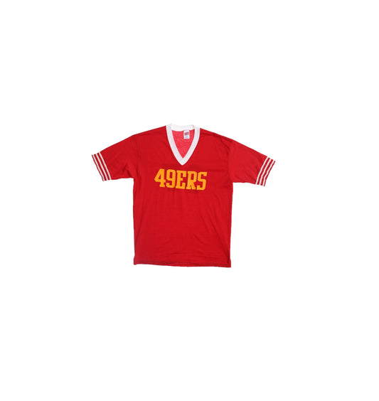 Vintage Athletic Red T-shirt with 49ers Yellow Print