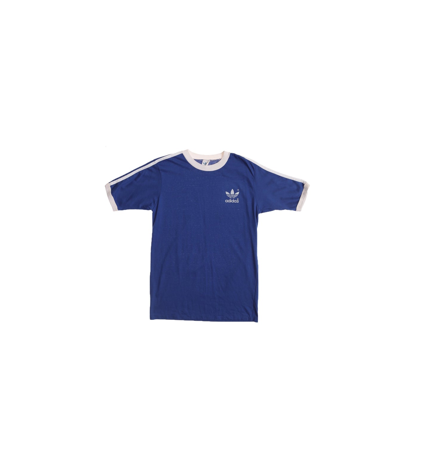 Vintage Adidas Blue Shoulder Striped T-shirt