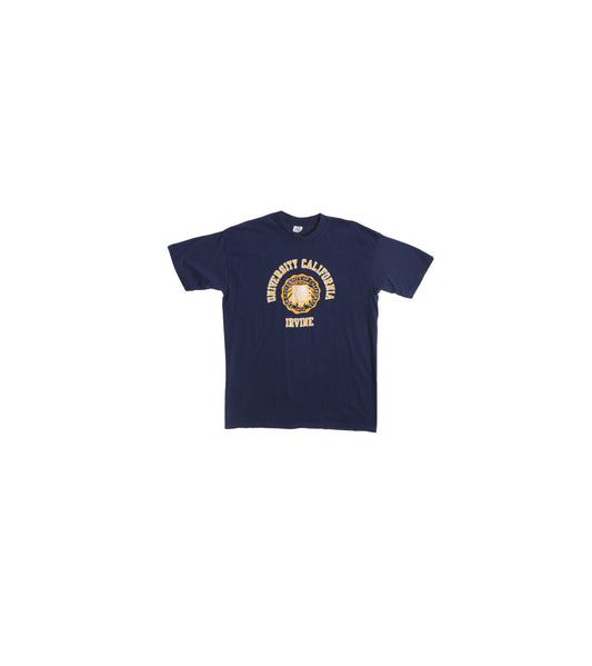 Vintage Blue T-shirt with University California Irvine Yellow Print