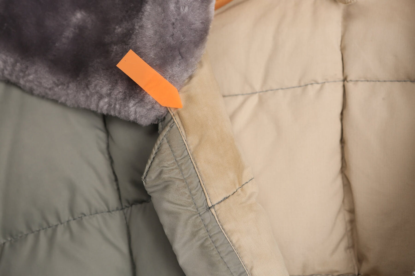 Vintage Men Down Jacket with Shearling Collar