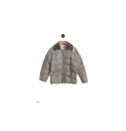 Vintage Men Down Jacket with Shearling Collar