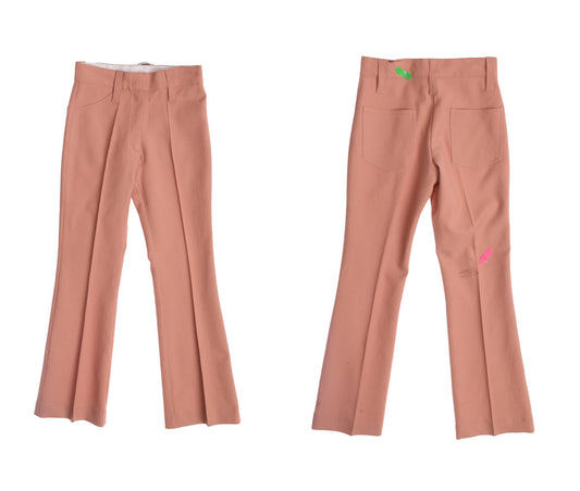 70's Women Long Bell Bottom Poly Pants - H Bar C California Ranchwear