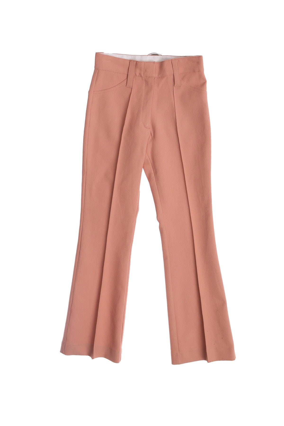 70's Women Long Bell Bottom Poly Pants - H Bar C California Ranchwear