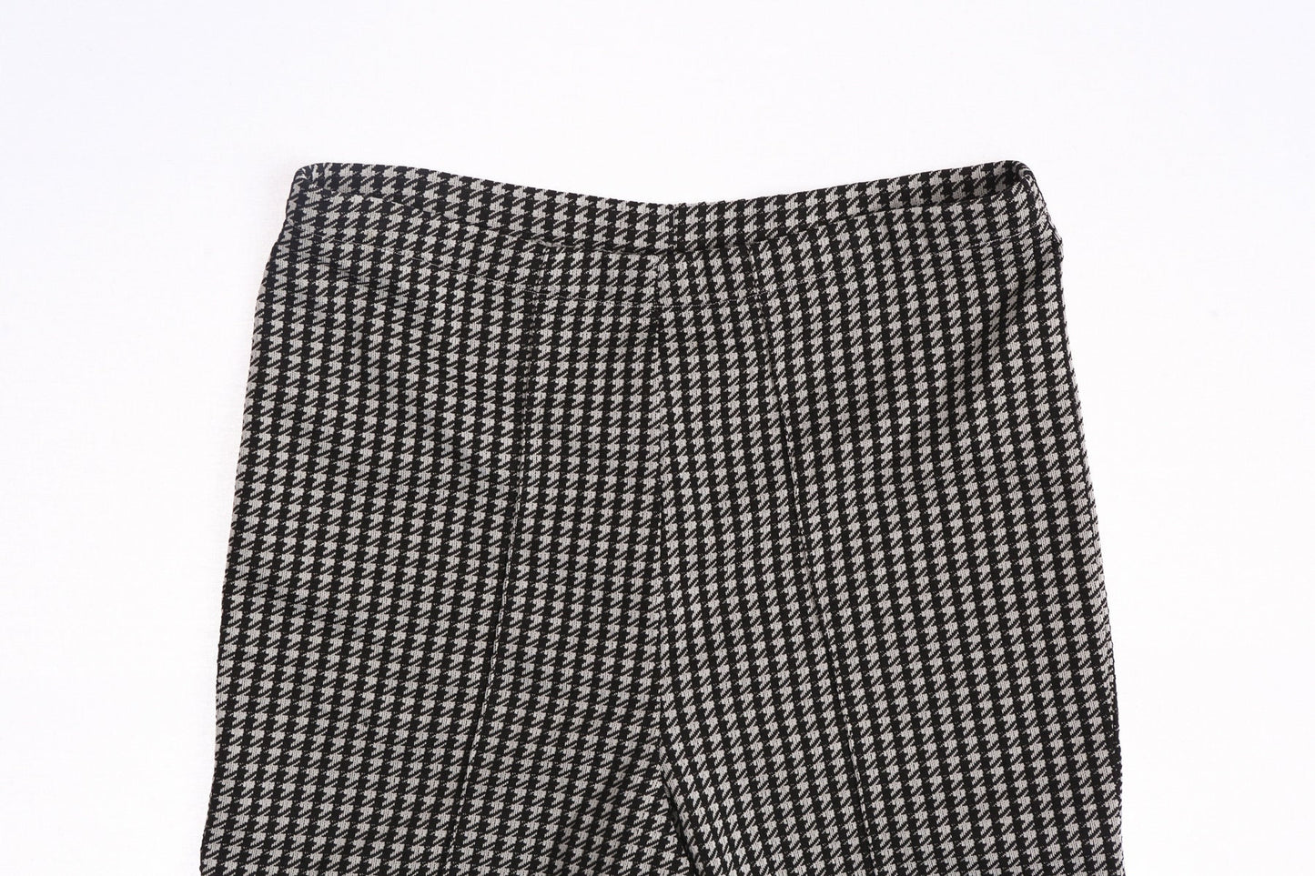 70's Women Black and White Plaid Poly Pants