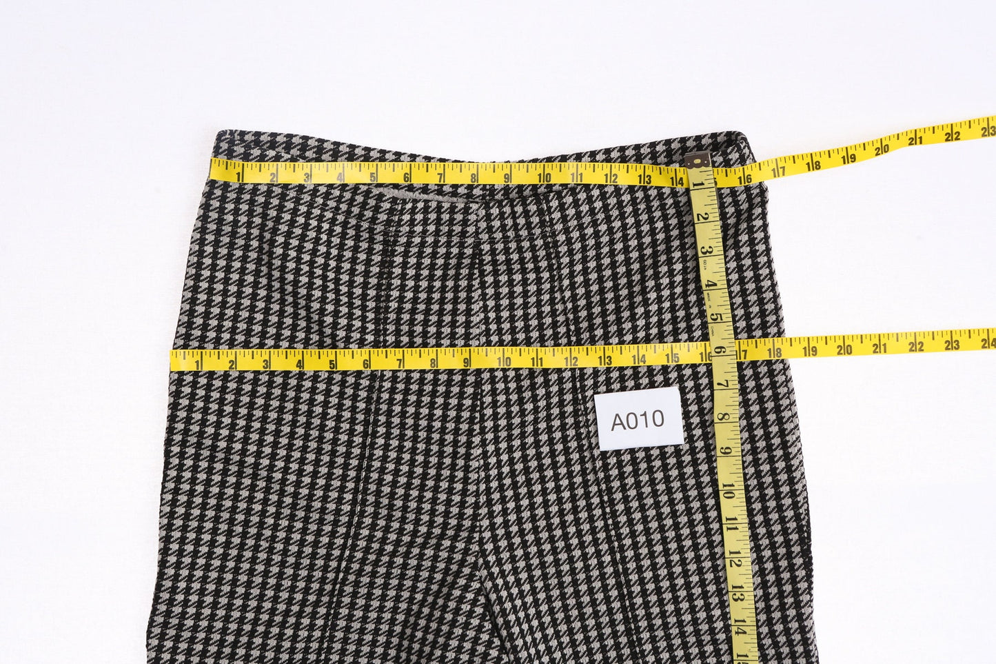 70's Women Black and White Plaid Poly Pants