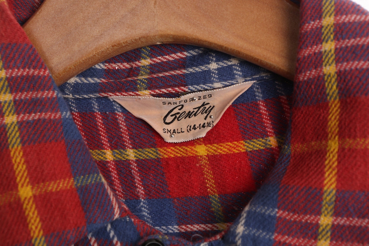 Vintage Red Flannel Plaid Shirt by Gentry - Era 50's - 60's