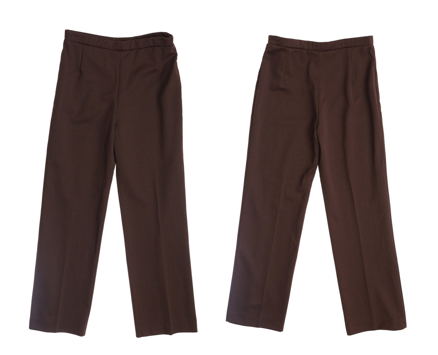 70's Women Brown Poly Casual Pants - Disco - Mod