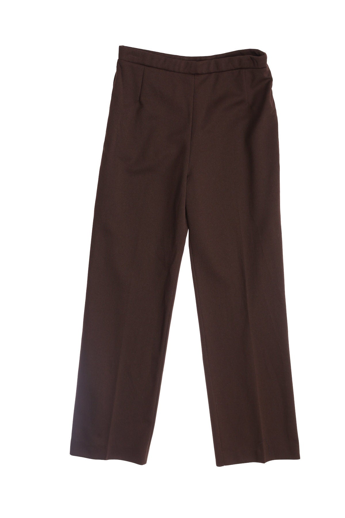 70's Women Brown Poly Casual Pants - Disco - Mod