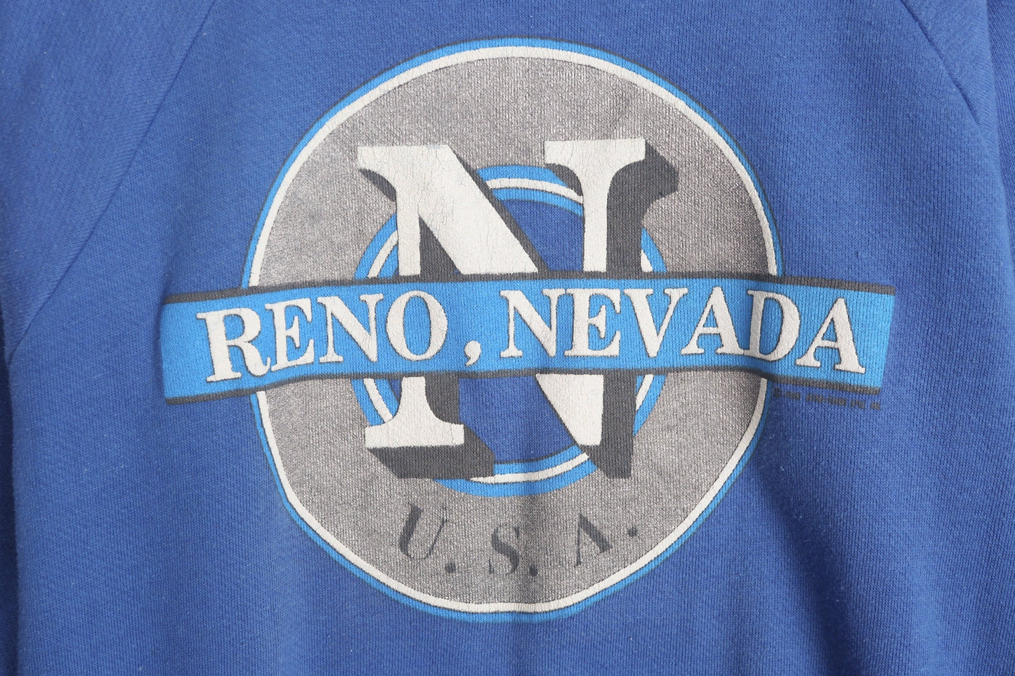 Vintage Blue Sweatshirt with Reno Nevada USA Print
