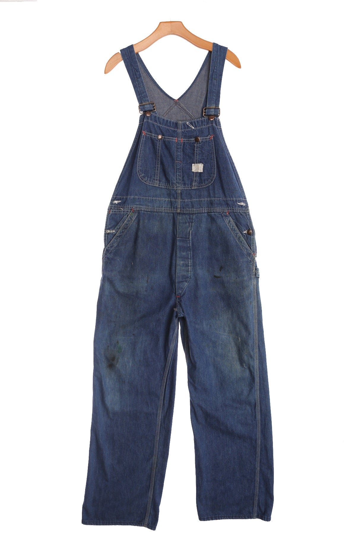 Vintage Blue Denim Overalls by Big Mac 100% Cotton union Made - Era 70's - 80's