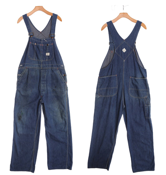 Vintage Blue Denim Overalls by Big Mac 100% Cotton union Made - Era 70's - 80's