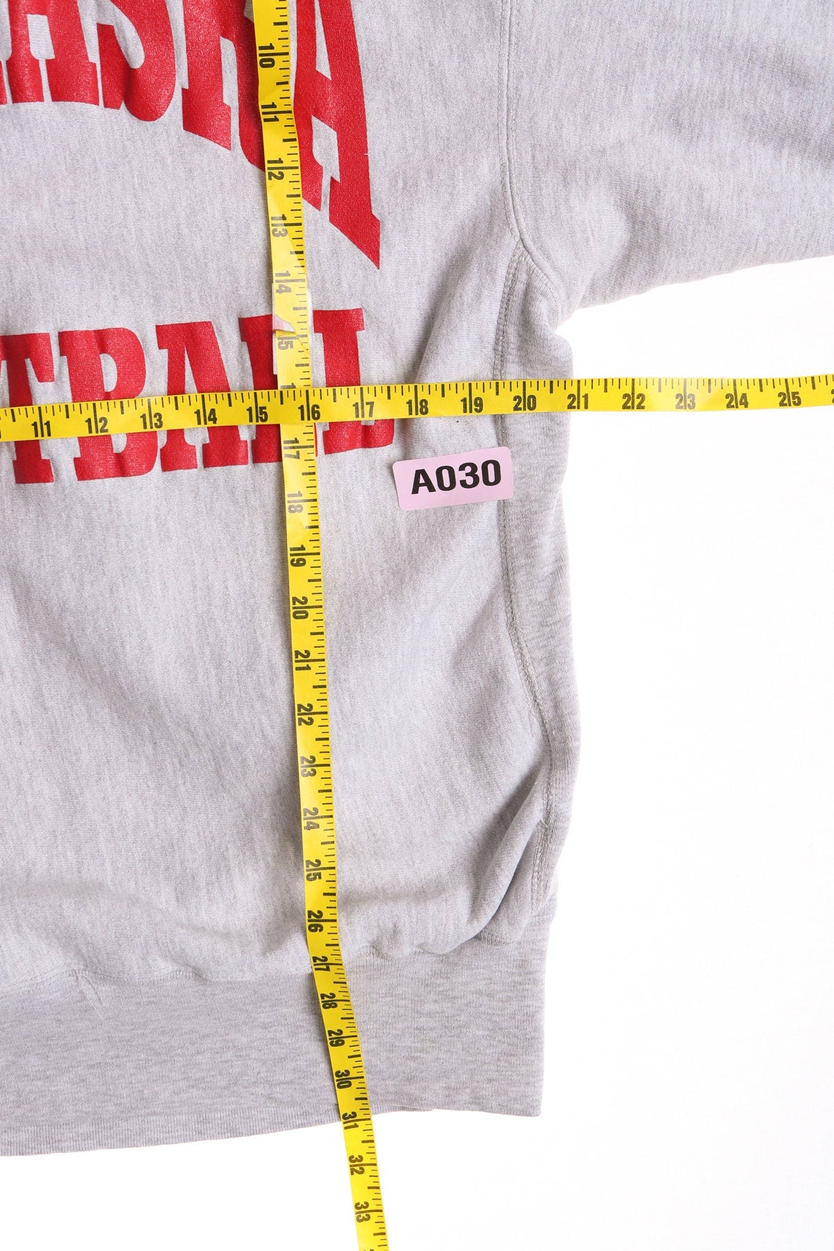 Vintage Champion Gray Sweatshirt with Red Nebraska Football Print