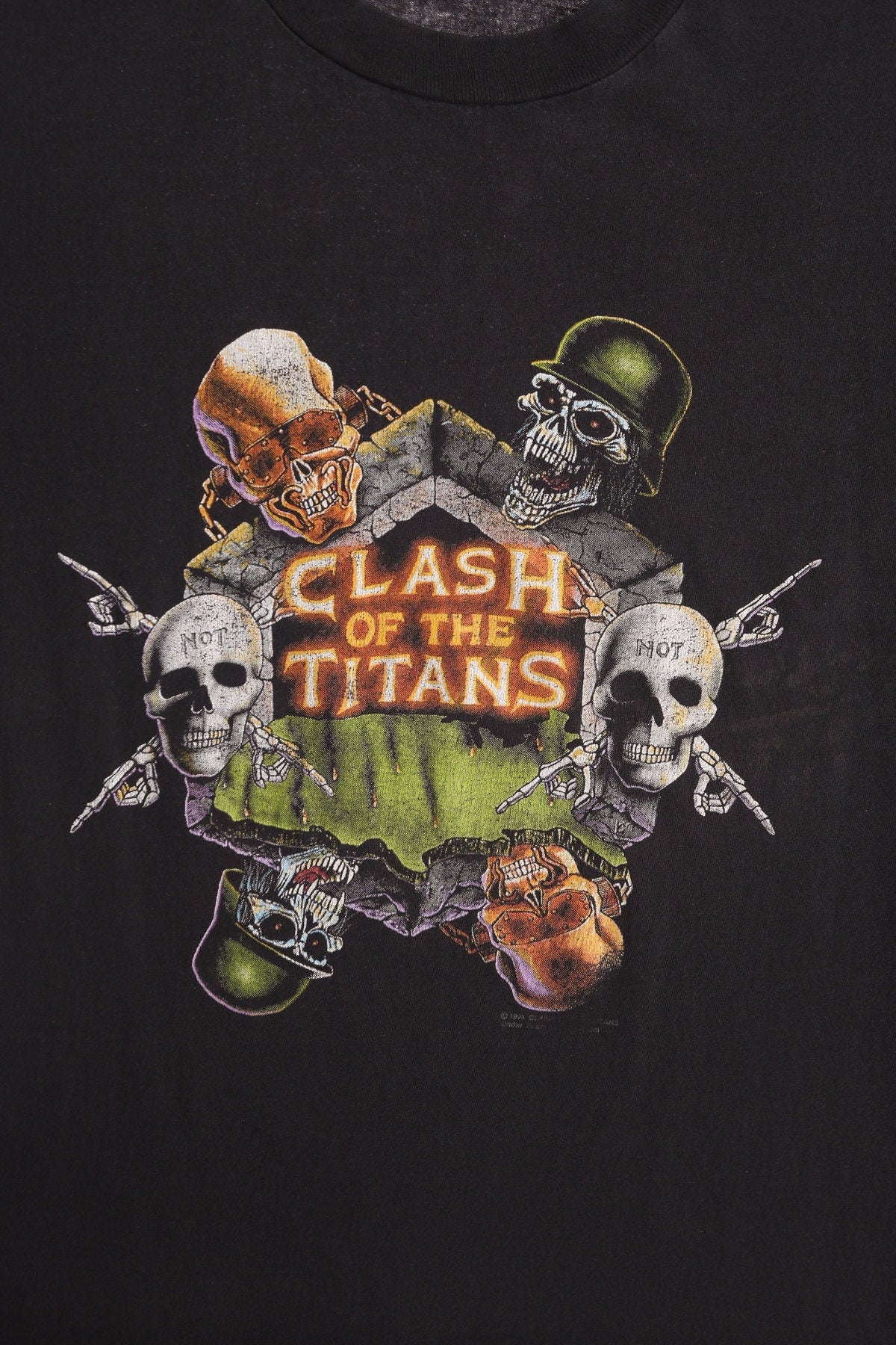 Clash of The Titans North American Tour 1991 Black Graphic Rock t-shirt