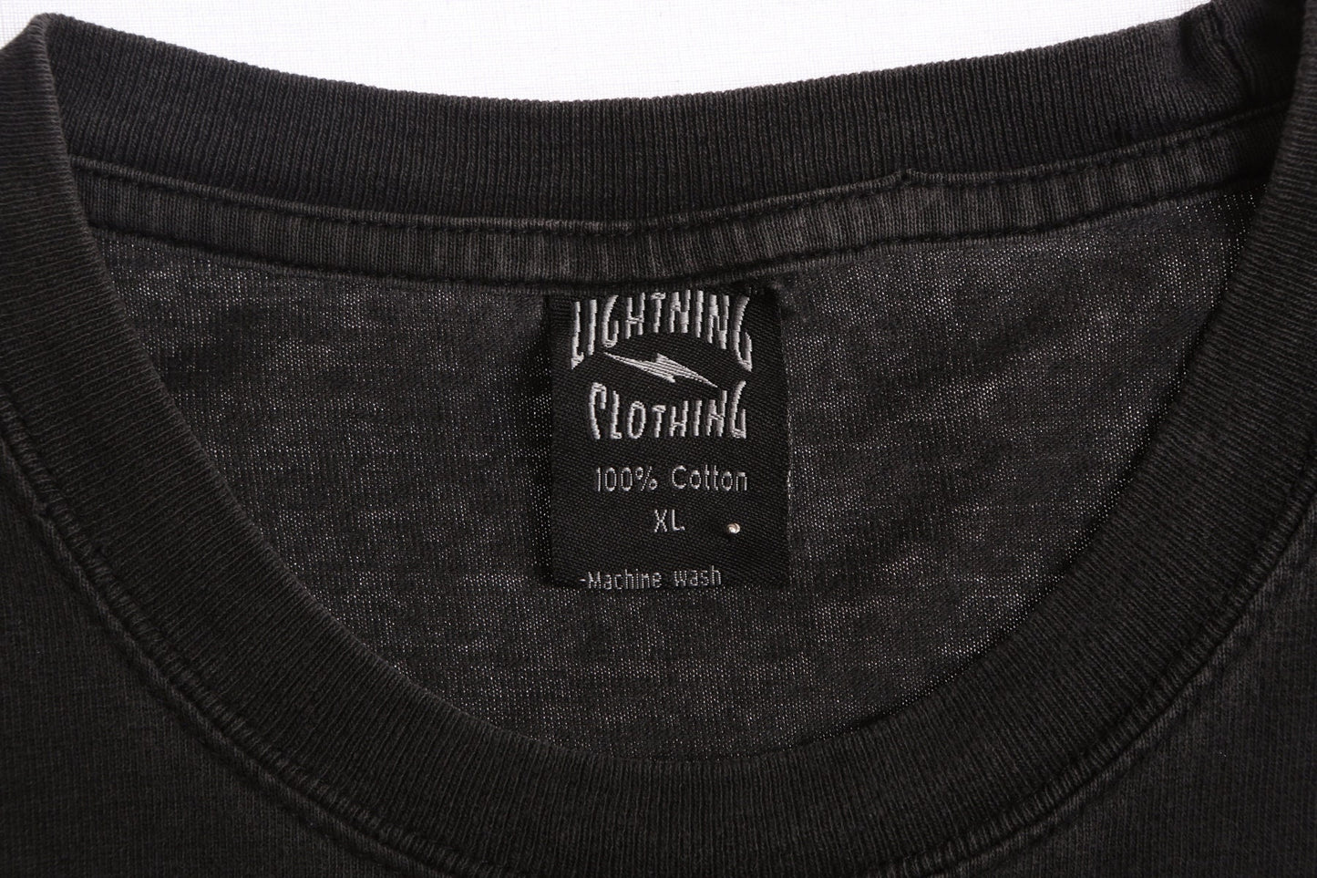 Silver Skull in Flames Long Sleeve Black Graphic Shirt