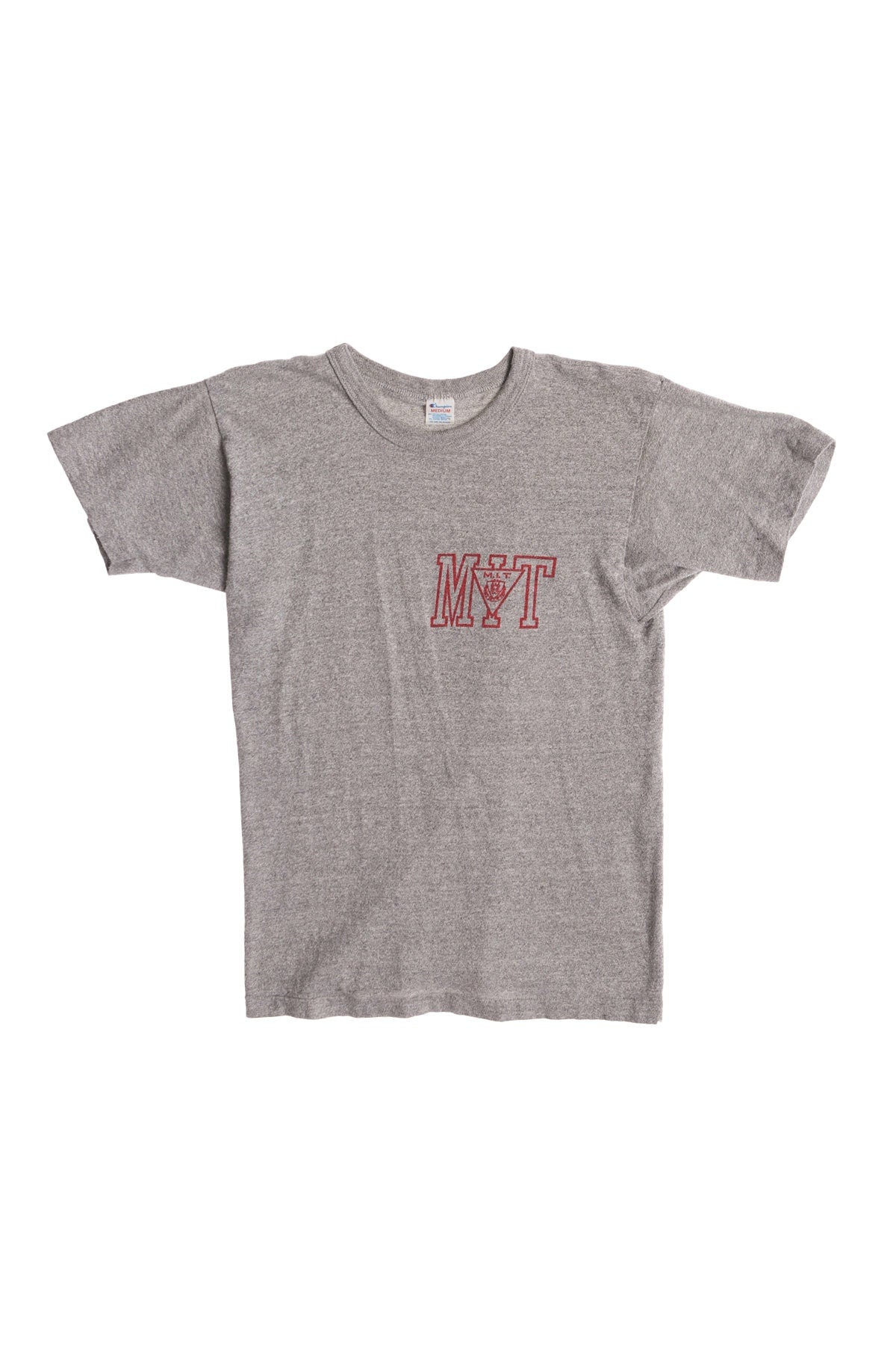 Vintage Champion Gray T-shirt with Red MIT University Print