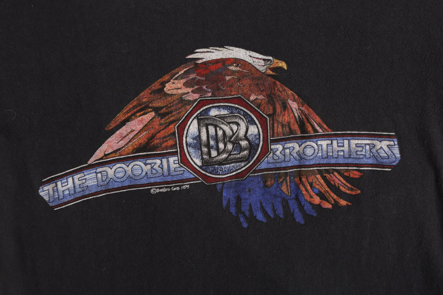 The Doobie Brother Rock Band Graphic Black T-shirt One Step Closer Fall Tour 1980