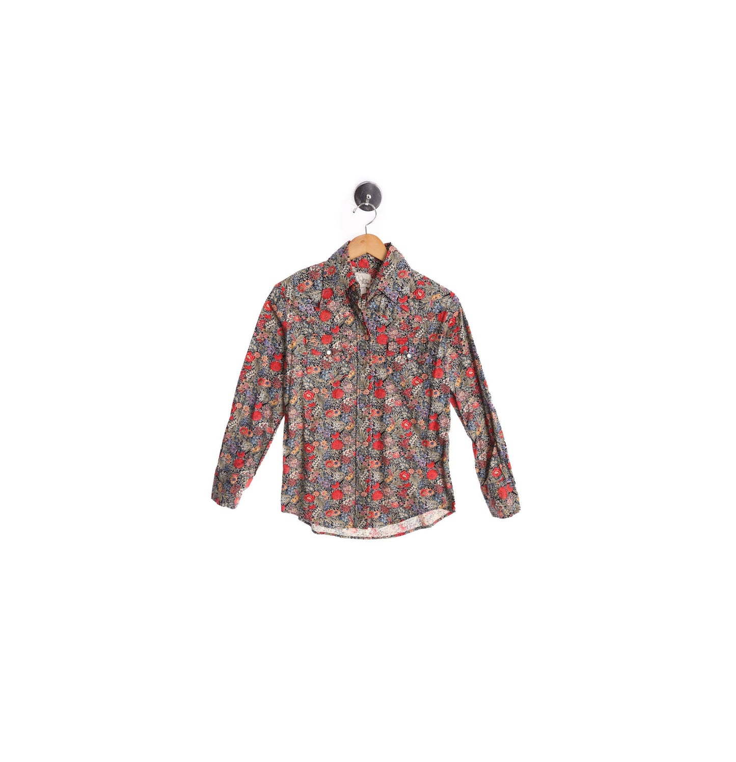 Women Floral Print Red Western Top