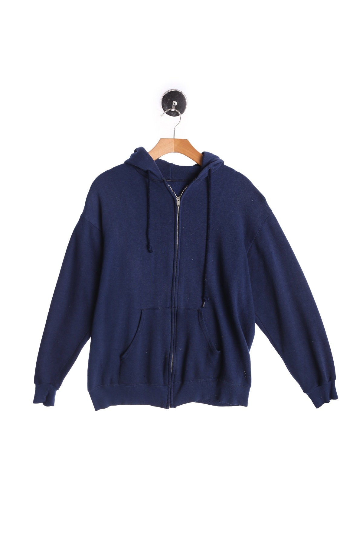 Vintage Blue No Print Zipper Closure Hoodie