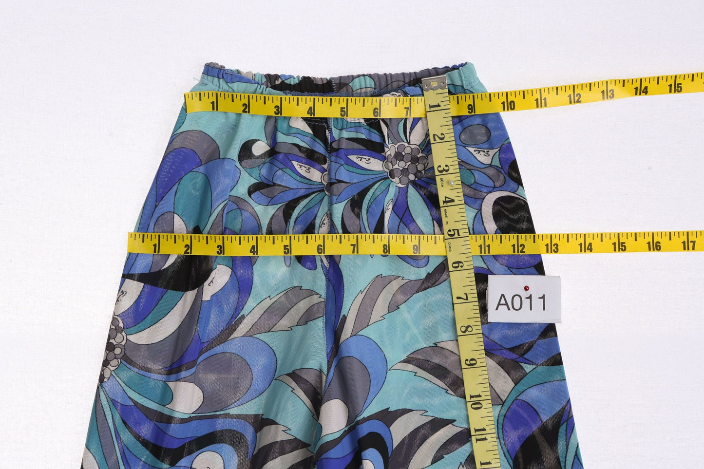 Vintage Psychedelic Purple Blue Floral Print Emilio Pants