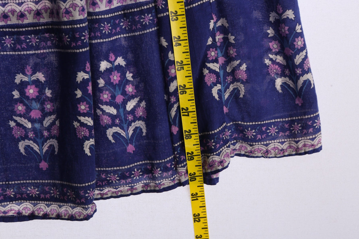 Vintage Bohemian Floral Print Purple Skirt by California Dream - Made in India