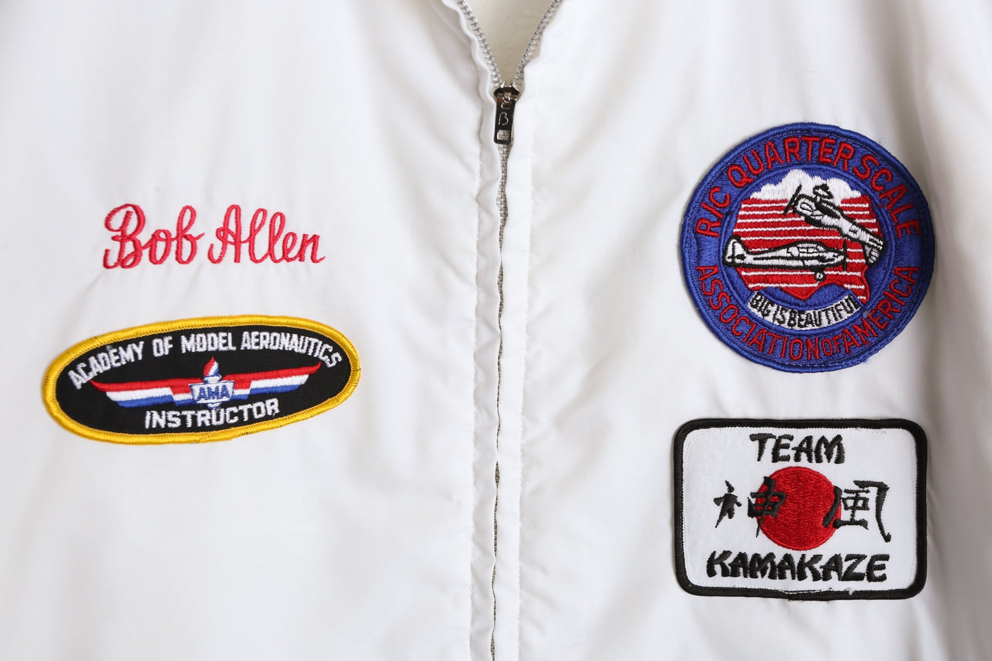 Vintage White Racing Nylon Jacket with Vintage Racing Patches