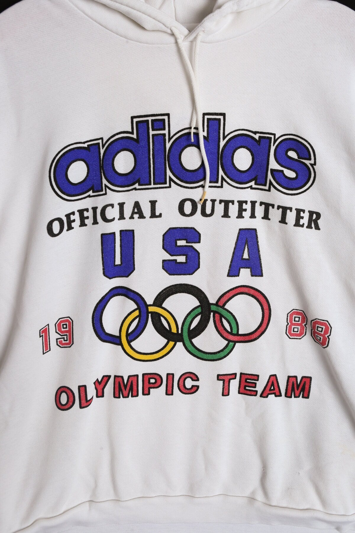 Vintage Adidas White Hoodie - 1988 USA Olympic