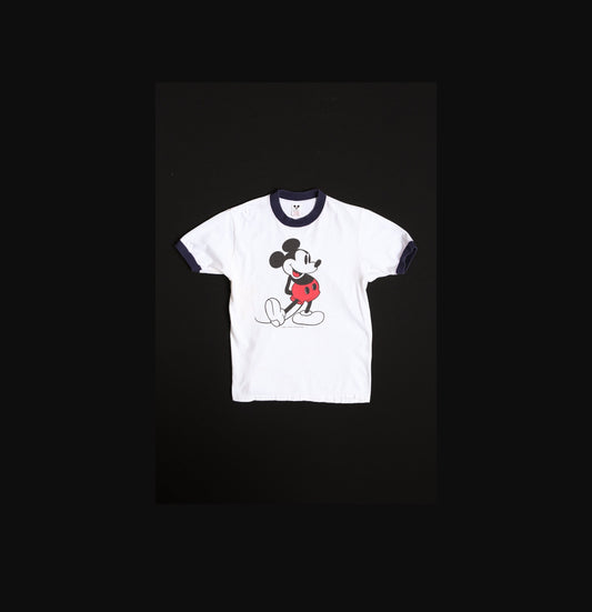 Vintage Mickey Mouse White T-shirt - Era 70's - 80's
