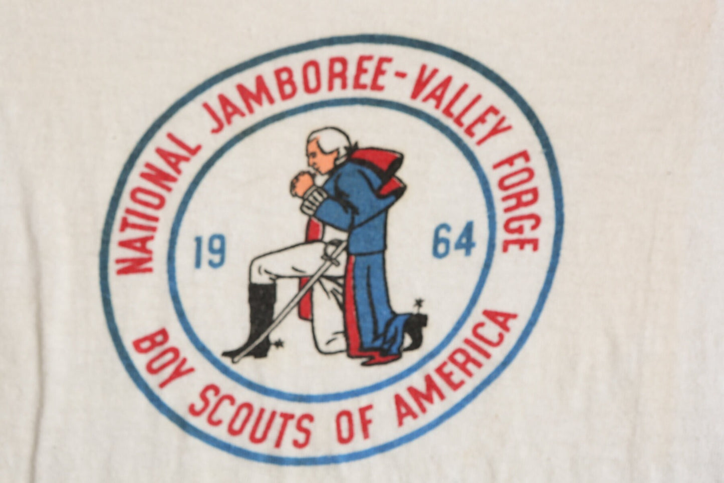 Vintage Boy Scouts of America White Graphic T-shirt - National Jamboree - Valley Forge Print 1964