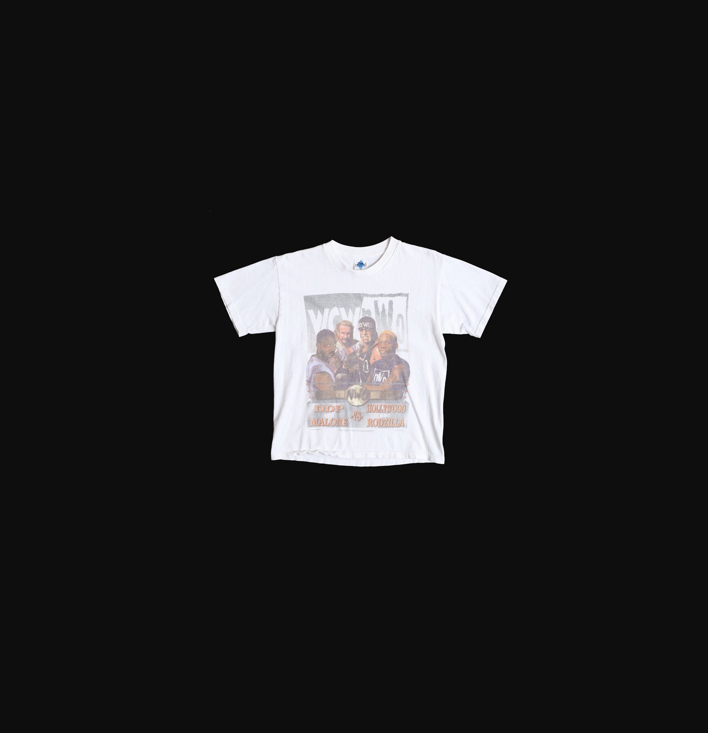 Vintage White Wrestling Graphic t-shirt - WCW VS NWO - ddp and Malone vs Hollywood and Rodzilla