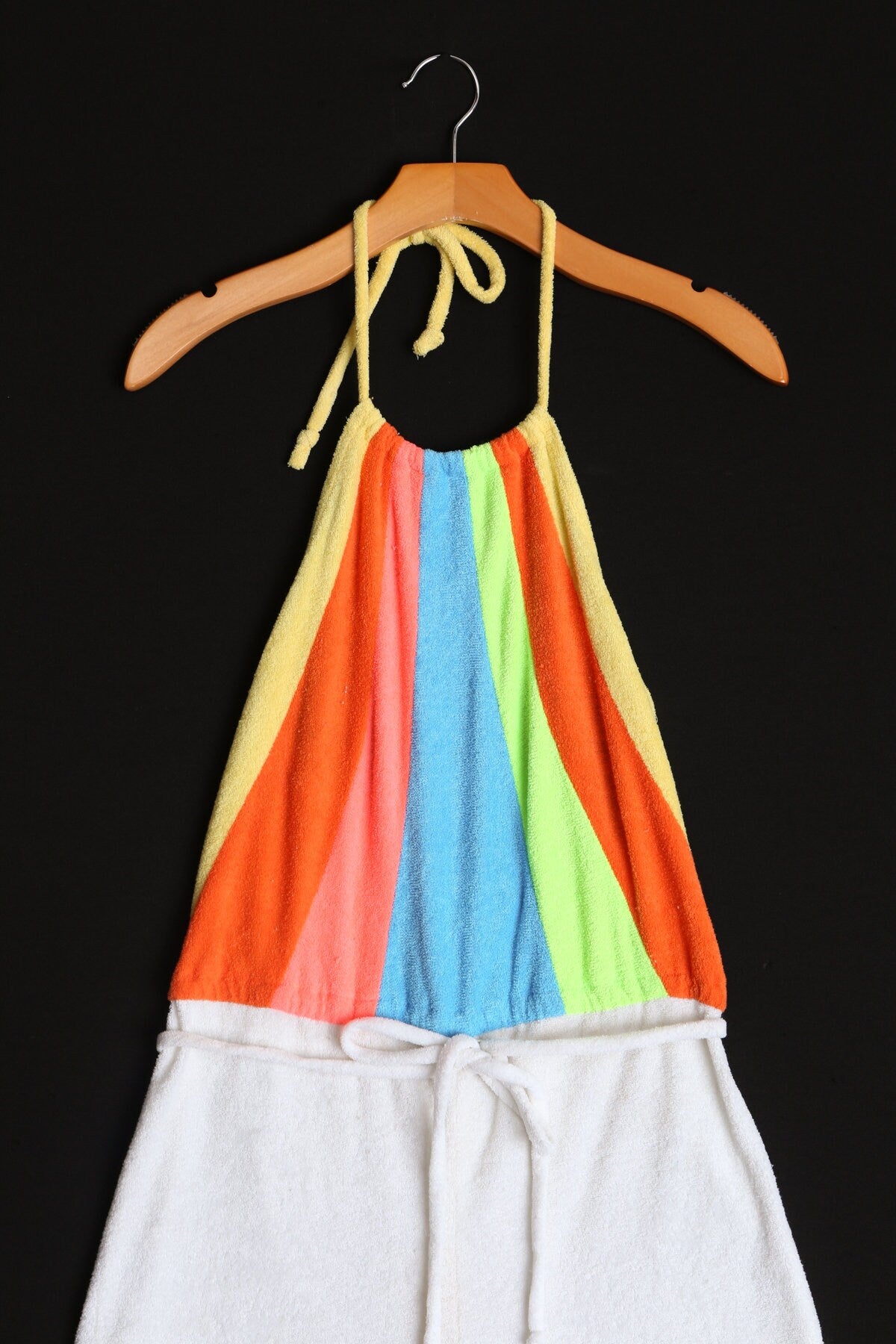 Women Terrycloth White Halter Jumpsuit