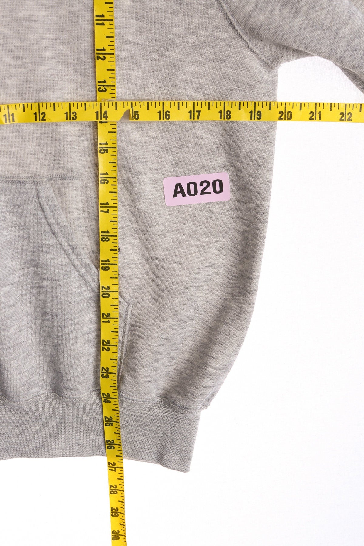 Vintage Gray Solid No Print Hoodie - Pullover - Era 70s - 80s