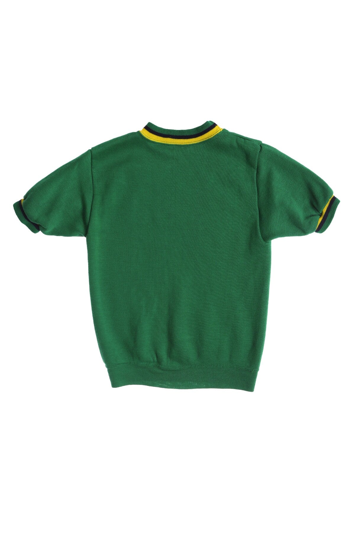Vintage Green Crew Neck Short Sleeve Sweatshirt - Era 70s - 80s