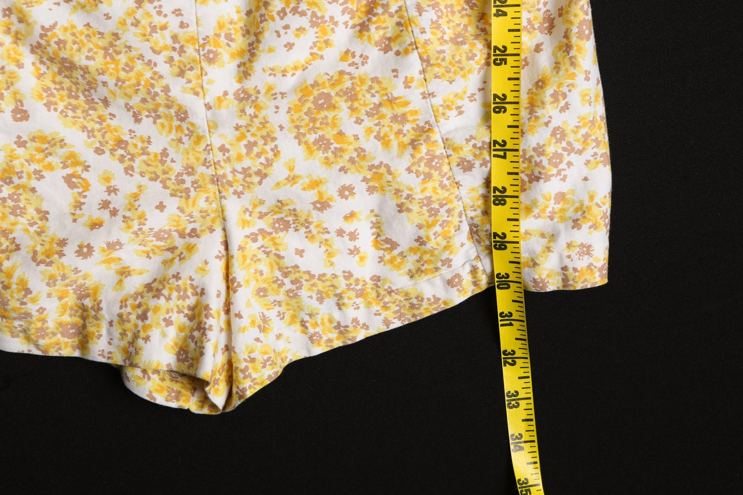 Vintage Women Yellow Floral Print Swimsuit - Era 40's - 50's