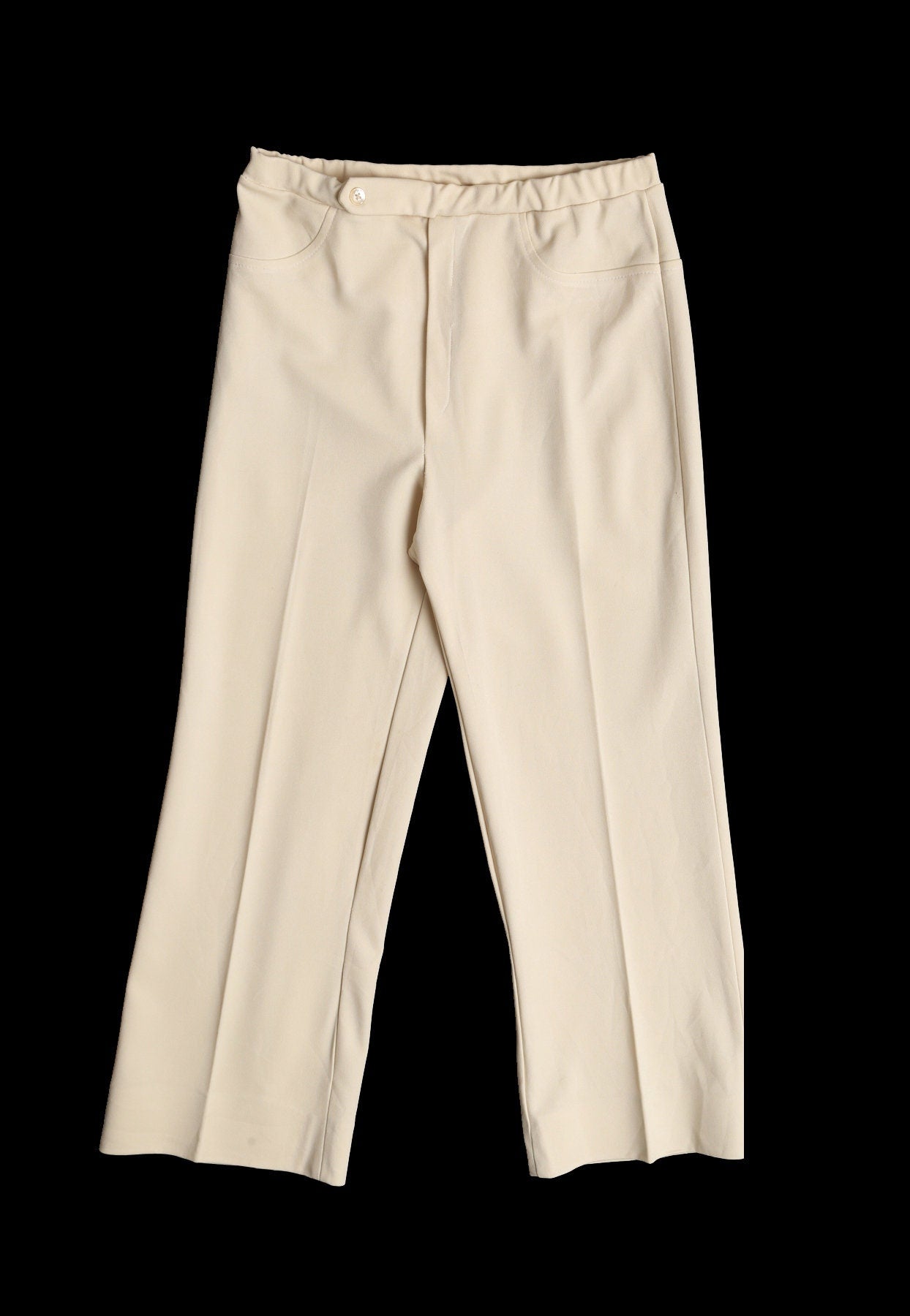 70's Women Beige Casual Pants