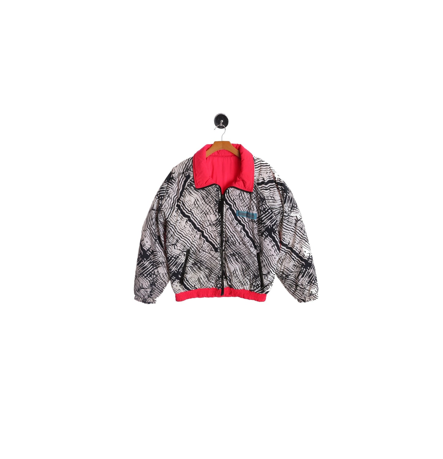 Ocean Pacific Nylon Bomber Geometrical Print Ski Jacket