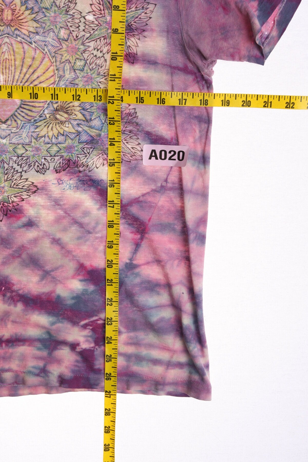 Vintage Tie Dye Graphic T-shirt by Phillip Brown 1984 - Hippie Abstract Geometry Print