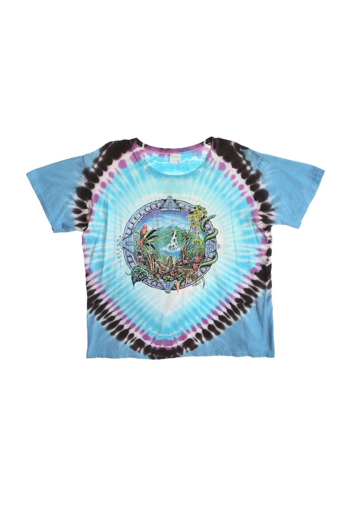 Vintage tie Dye Graphic T-shirt - Nature's Vanishing Rainforest Print