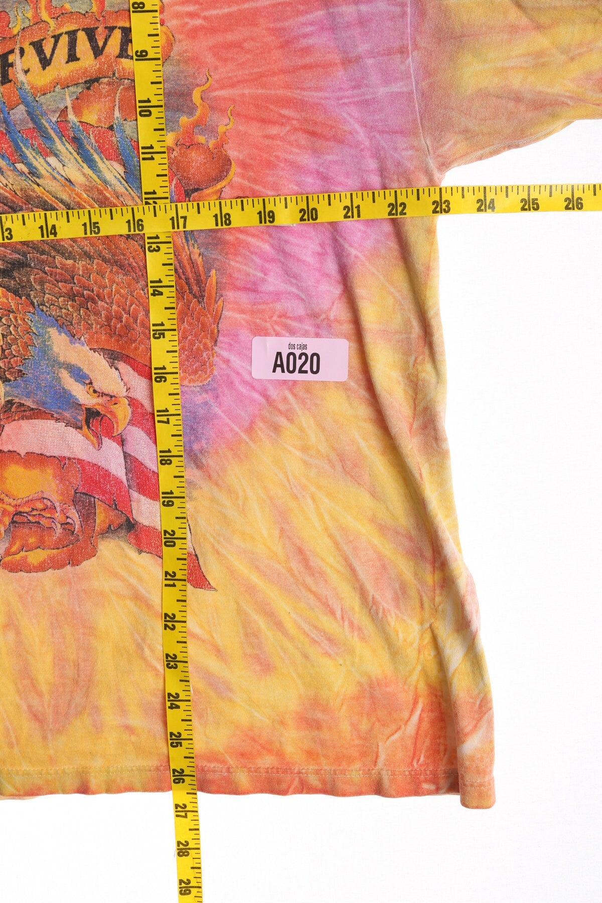 Vintage Tie Dye T-shirt - The Strong Survive USA - Usa Flag - Fire Eagle