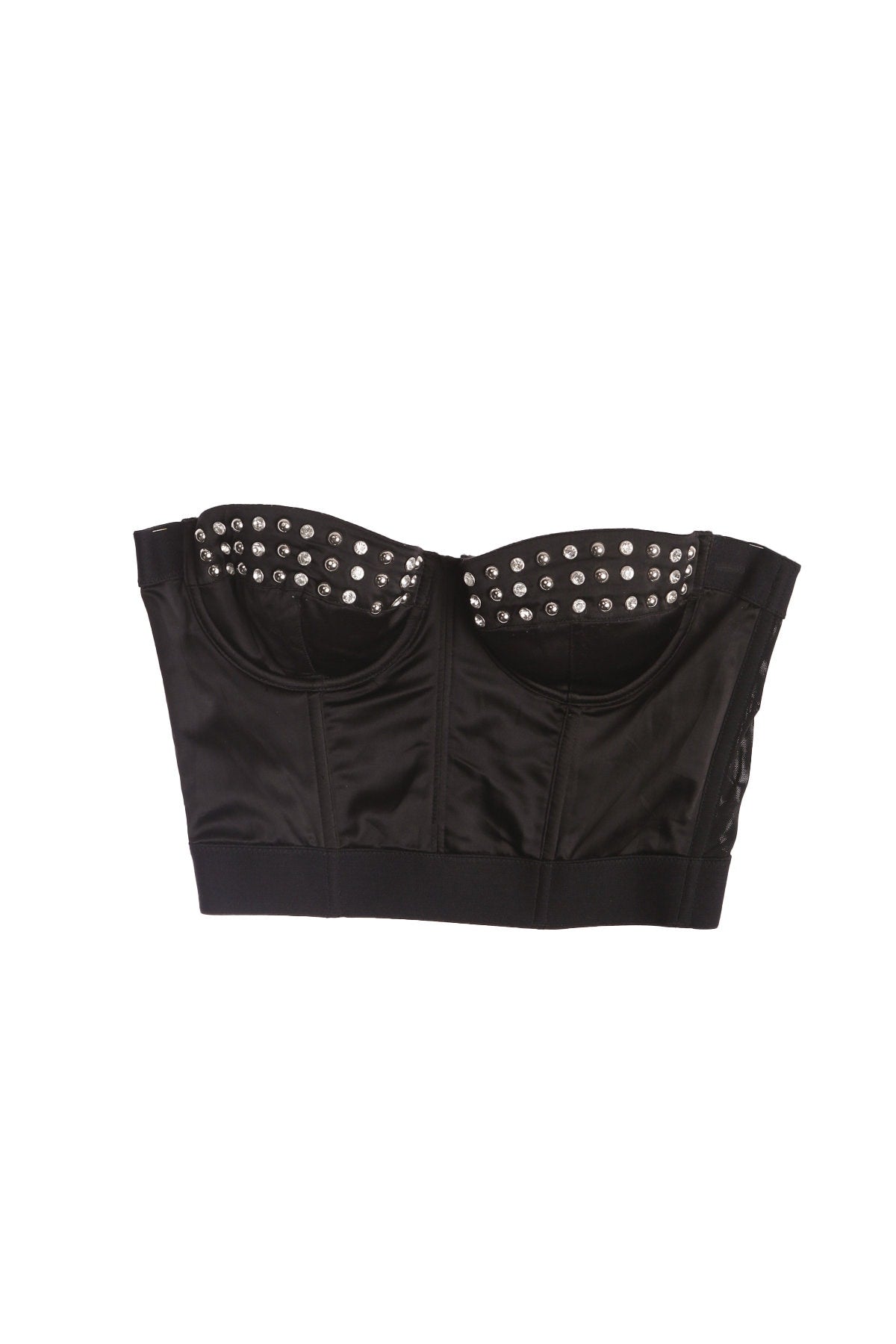 Black Strapless Corset with Studded Rhynestones