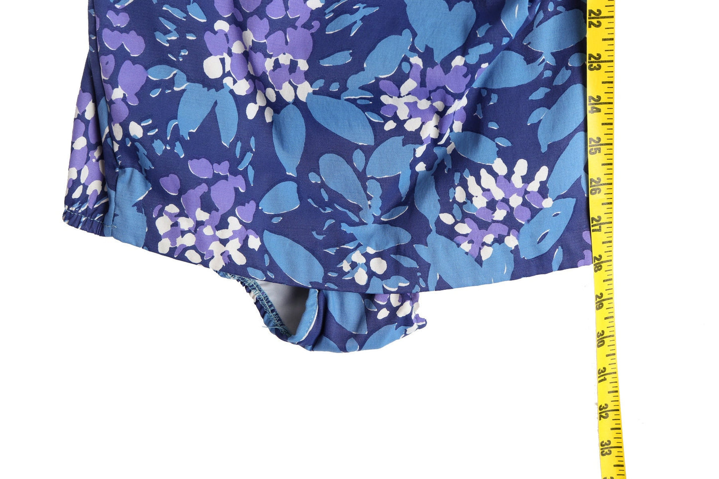 Vintage Women Swimsuit with Blue and Purple Floral Print