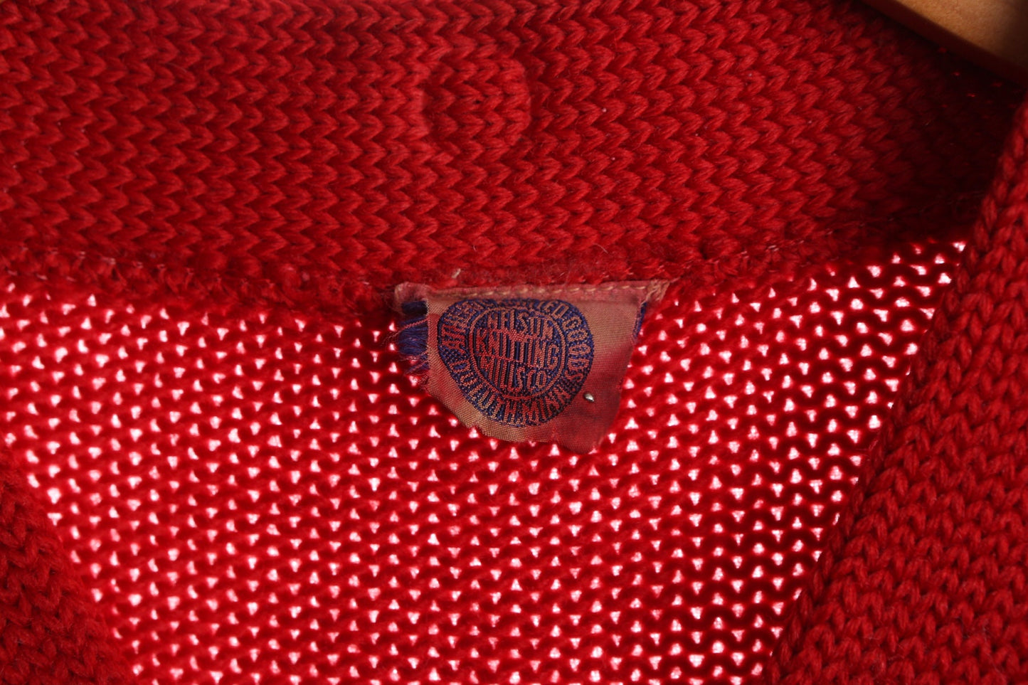 Vintage Men Red Cardigan Sweater - Era 50s - 60s