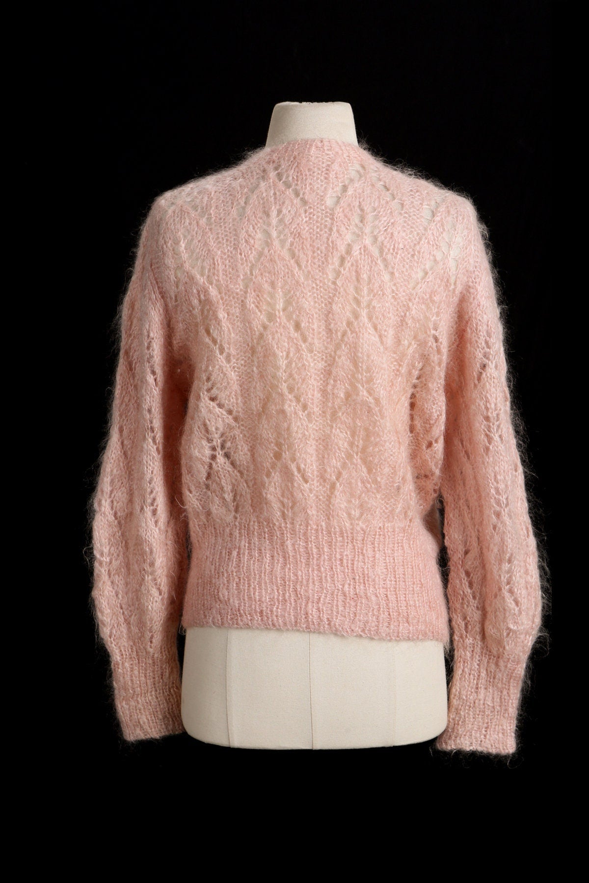 Vintage Women Cardigan Pink Button Up Sweater