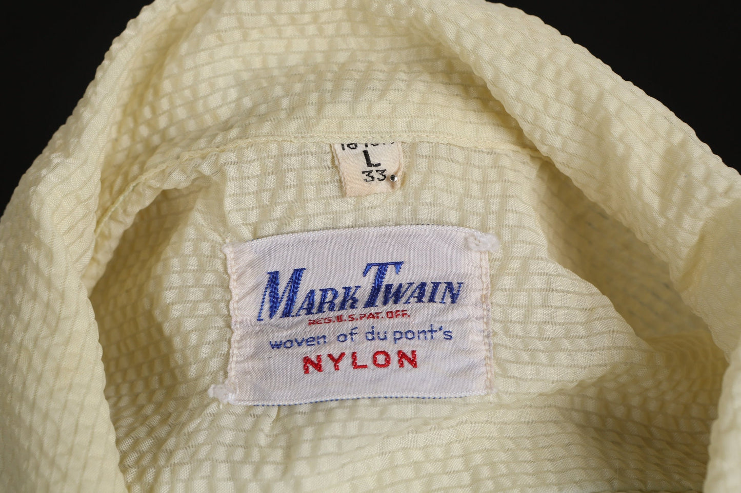 Men Yellow Shirt Long Sleeve Sheer Button Up - Era 1940s - 1950s